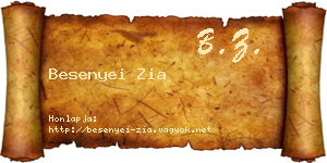 Besenyei Zia névjegykártya